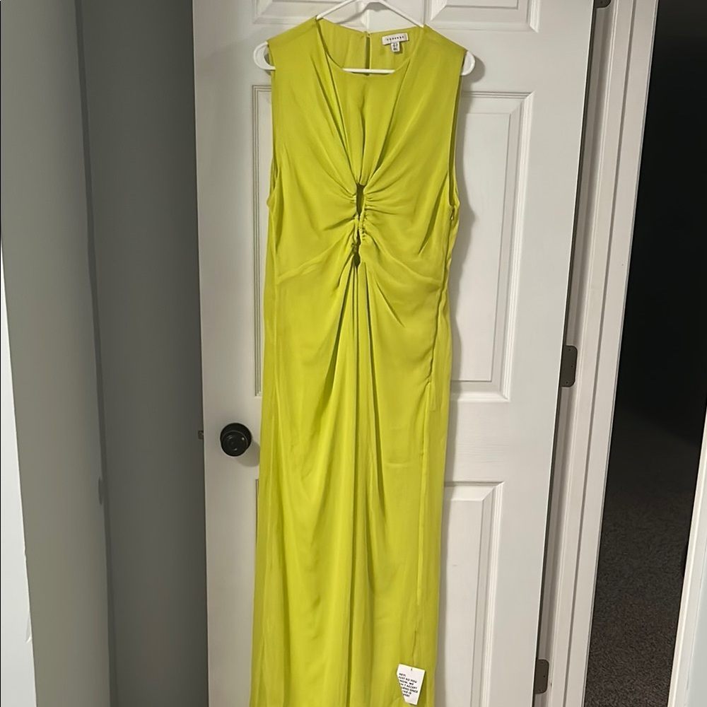 NWT Topshop Lime Green Maxi Dress